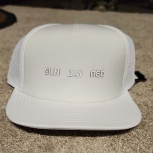 Sunday White Trucker Hat with Black Inner Details
